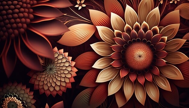 Illustration art flower pattern backgroundGenerative AI