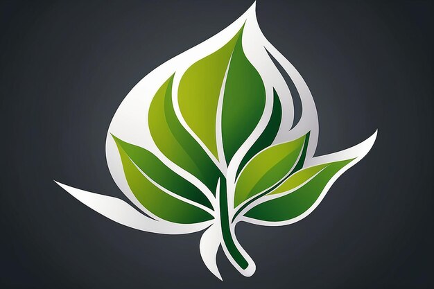 Photo illustration art of a leaf logo with isolated background