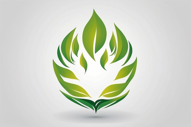 Photo illustration art of a leaf logo with isolated background