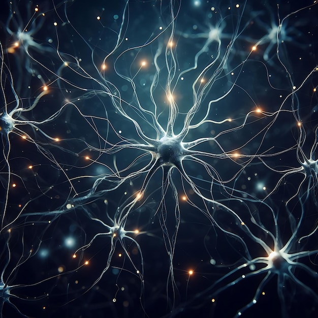 Illustration of Artificial Intelligence Demonstrating Communication Among Neurons