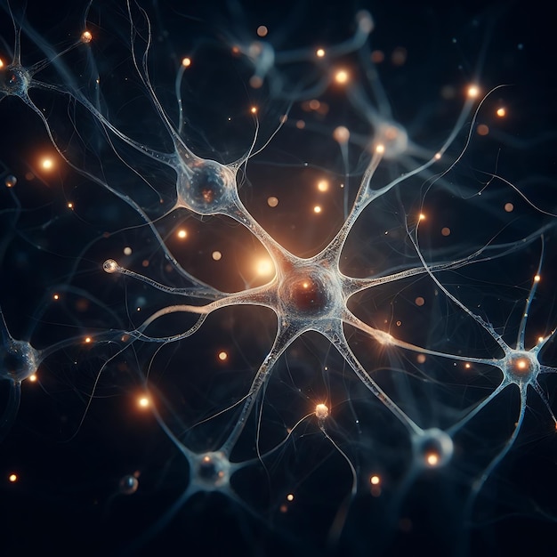 Illustration of Artificial Intelligence Demonstrating Communication Among Neurons