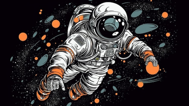 An illustration of an astronaut with the words space on the cover.