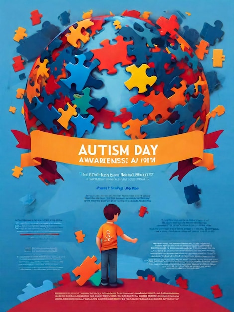 Illustration of Autism Awareness Day Flyer Poster