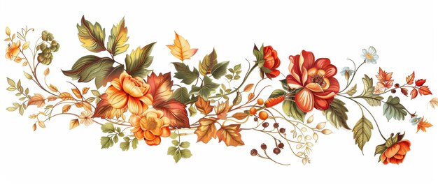 Photo illustration of autumn flowers and leaves