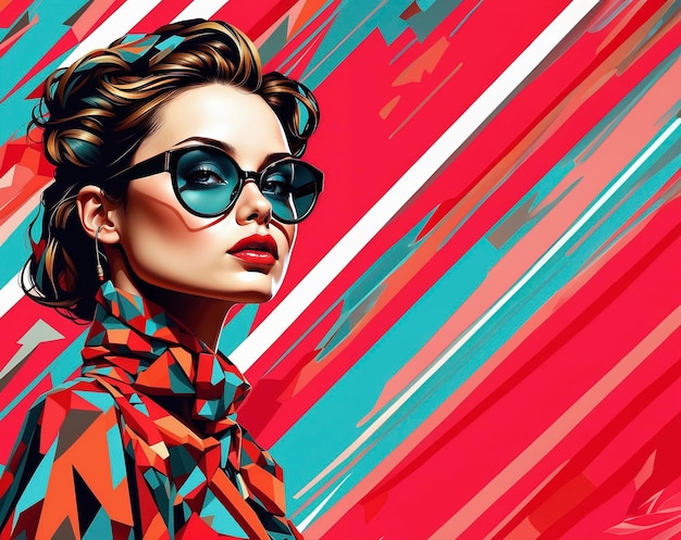 illustration of avantgarde fashion pop art style