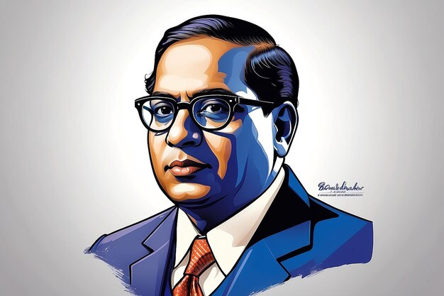 Illustration of Babasaheb Bhimrao Ambedkar