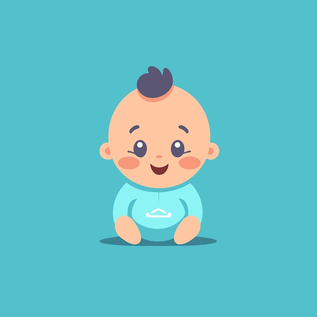 Photo illustration of a baby flat style