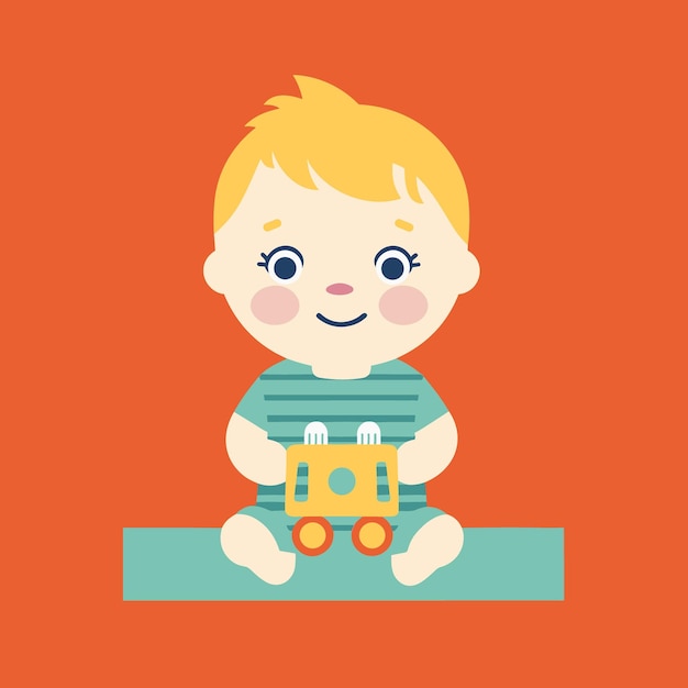 illustration of a baby flat style