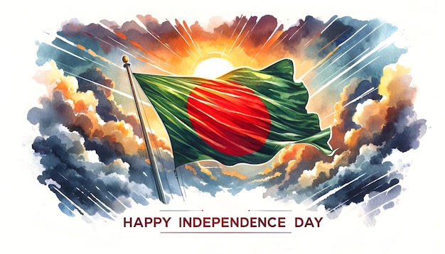 Photo illustration for bangladesh independence day in watercolor style