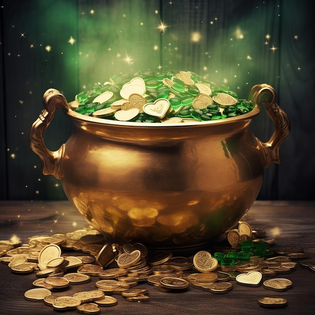 illustration of Banner Pot of Gold for St Patricks Day