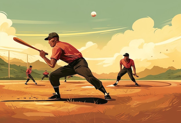 Photo illustration of baseball players training on field