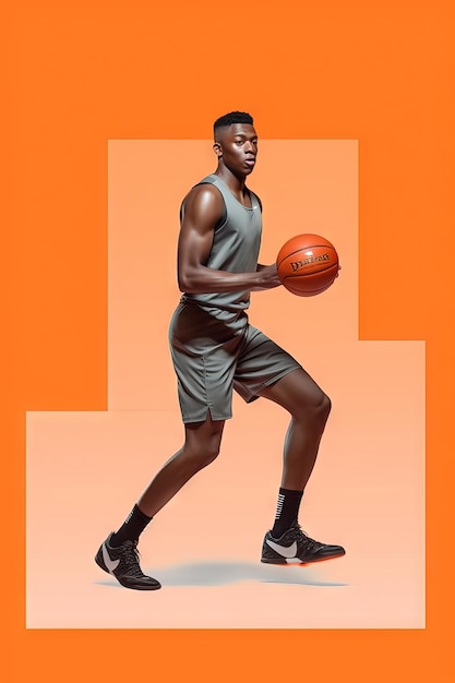 Photo an illustration of a basketball player with the word nike on the front.