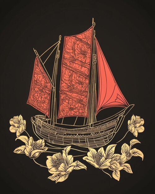 Illustration of Batik Lontara a unique textile featuring a traditional ...