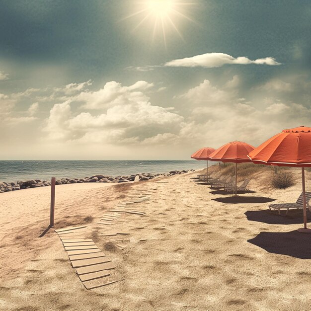 Foto illustrazione di spiaggia