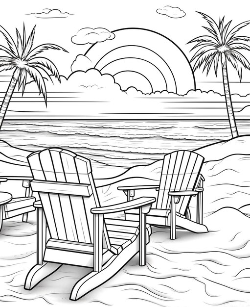 illustration of beach