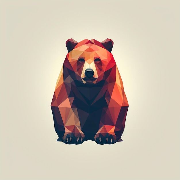 Illustration of a bear geometric shape