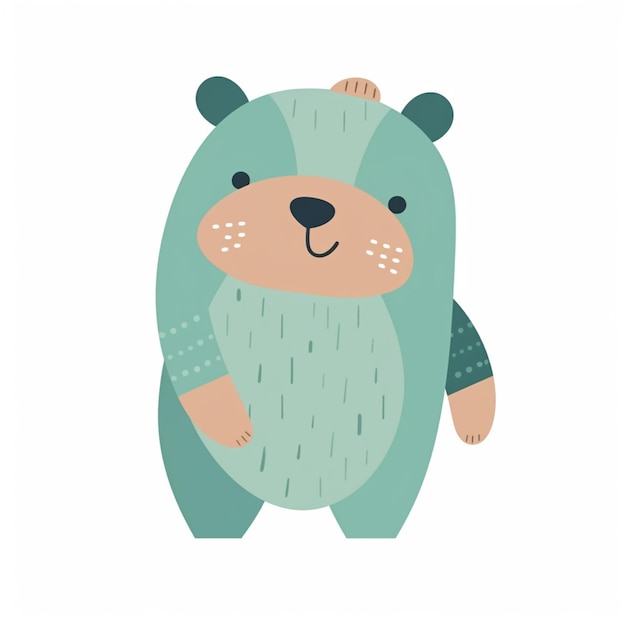 Illustration of a bear with a sweater on generative ai