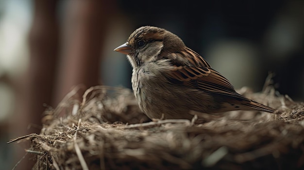 Illustration of a beautiful bird seen up close