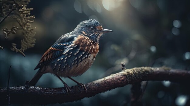 Illustration of a beautiful bird seen up close