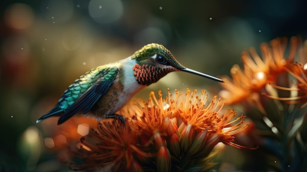 Illustration of a beautiful bird seen up close