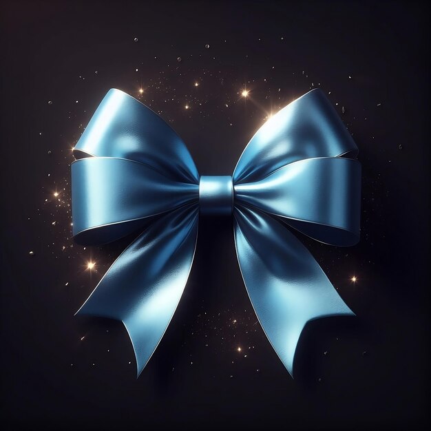 illustration of a beautiful blue bow