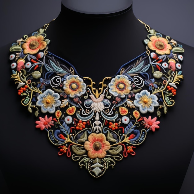 illustration of beautiful collar embroidery