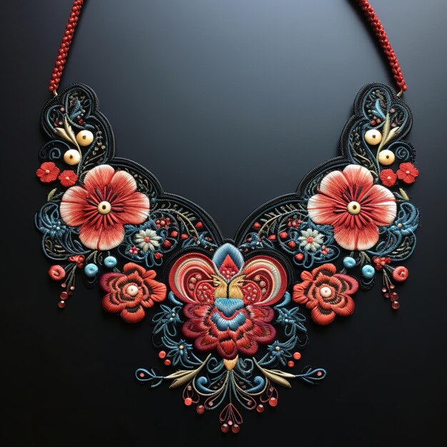 Photo illustration of beautiful collar embroidery