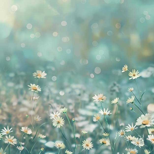 Photo illustration of beautiful garden background with daisy flowers in spring season ai generated