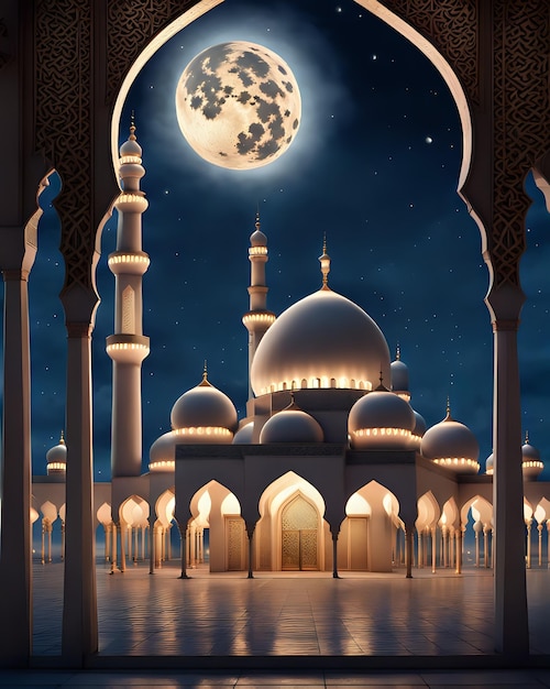 Illustration of a beautiful Islamic Mosque Nostalgic Islamic Architecture Islamic Festival