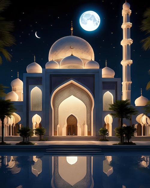 Illustration of a beautiful Islamic Mosque Nostalgic Islamic Architecture Islamic Festival