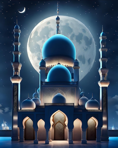 Illustration of a beautiful Islamic Mosque Nostalgic Islamic Architecture Islamic Festival