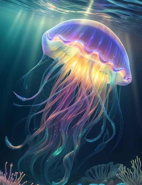 Illustration of beautiful jellyfish