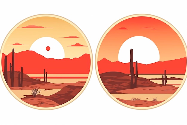 美しい風景砂漠の抽象的な形のイラスト