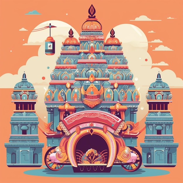 Photo illustration of beautiful temple