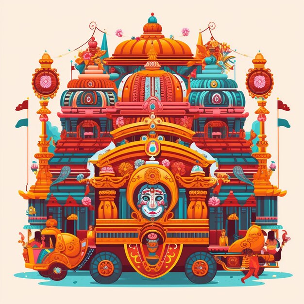 Illustration of beautiful temple