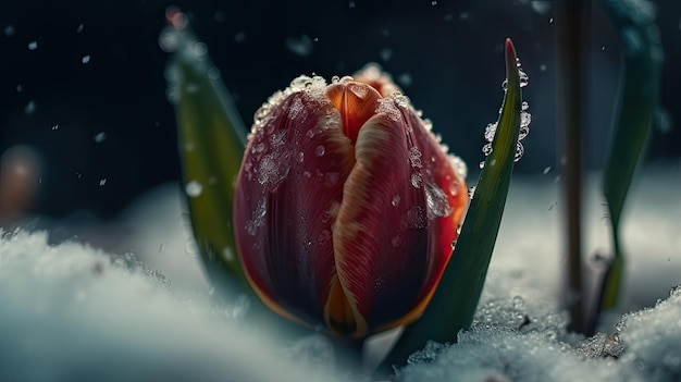 Иллюстрация красивых тюльпанов в саду 3d реалистичная