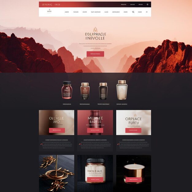 Photo illustration of beautiful website design red light therapy product