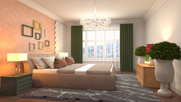 Illustration of the bedroom interior