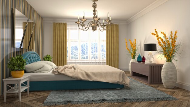 Illustration of the bedroom interior