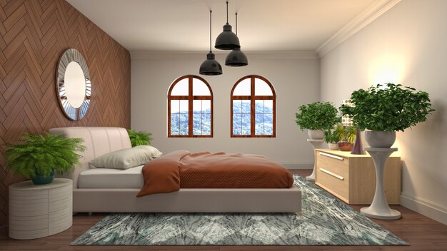 Illustration of the bedroom interior