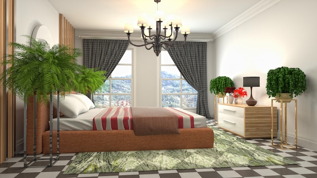 Illustration of the bedroom interior