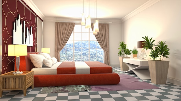 Illustration of the bedroom interior