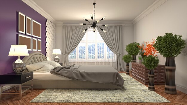 Illustration of the bedroom interior