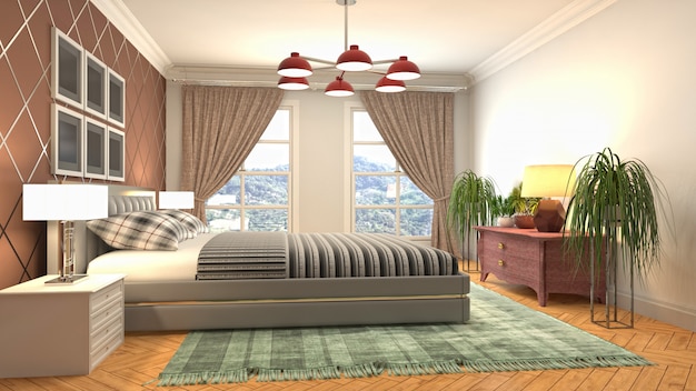 Illustration of the bedroom interior