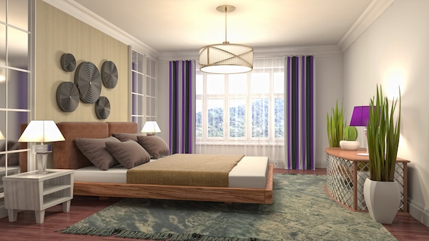 Illustration of the bedroom interior