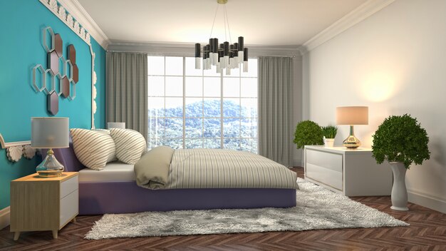 Illustration of the bedroom interior