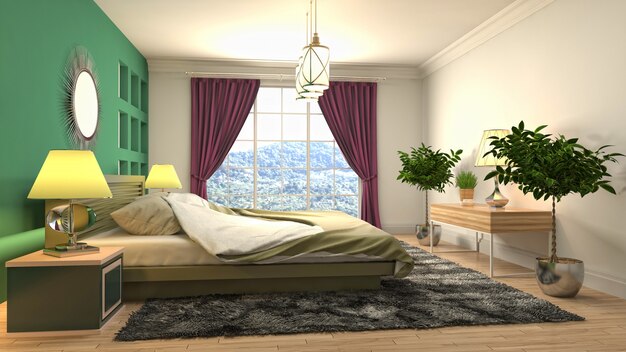 Illustration of the bedroom interior