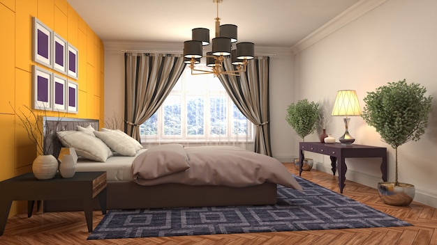 Illustration of the bedroom interior