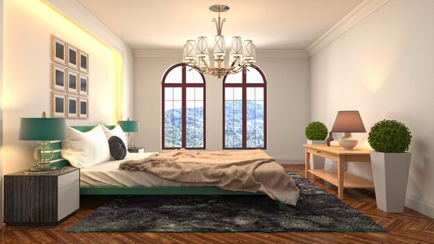 Illustration of the bedroom interior