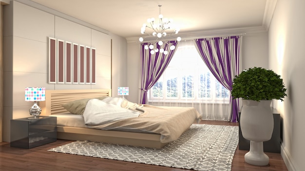 Illustration of the bedroom interior